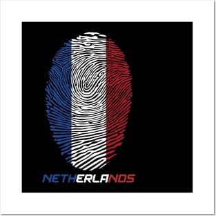 Fingerprint Netherlands Flag Posters and Art